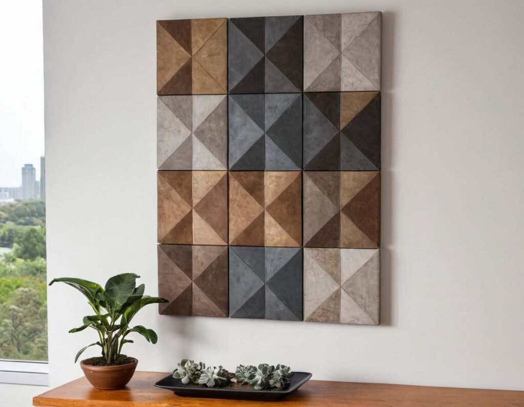 Geometric Wall Art: a interior with a geometrical wall art on the wall